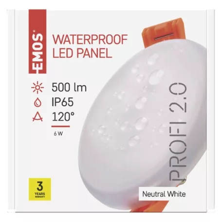 EMOS LED panel VIXXO beépíthető 6W 500lm IP65 term. fehér