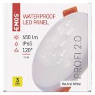 EMOS LED panel VIXXO beépíthető 7.5WW 650lm IP65 term. fehér