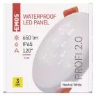 EMOS LED panel VIXXO beépíthető 7.5WW 650lm IP65 term. fehér