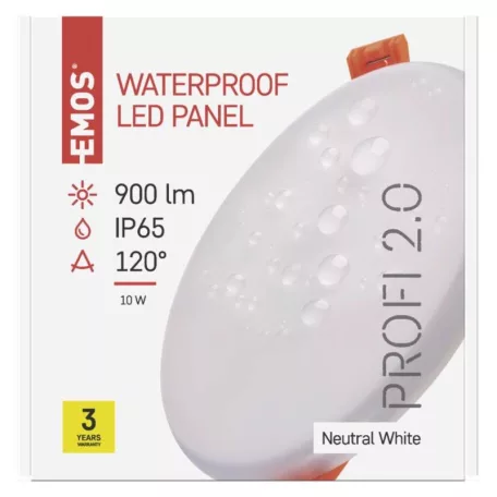 EMOS LED panel VIXXO beépíthető 10W 900lm IP65 természetes fehér