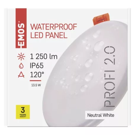 EMOS LED panel VIXXObeépíthető 13.5W 1250lm IP65 természetes fehér