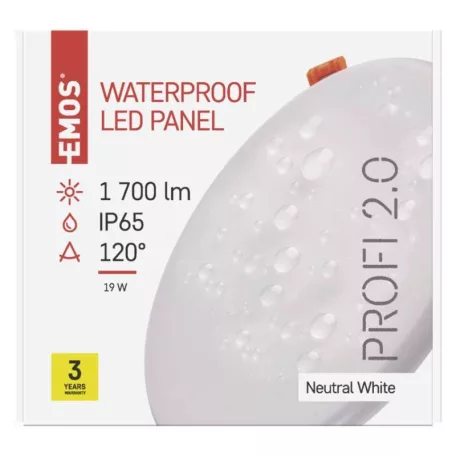 EMOS LED panel VIXXObeépíthető 19W 1700lm IP65 természetes fehér