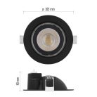 LED reflektor GERI fekete, kerek, 6,5W CCT
