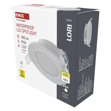 LED reflektor LORI fehér, kerek, 4,5W CCT