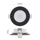 LED reflektor LORI fekete, kerek, 4,5W CCT