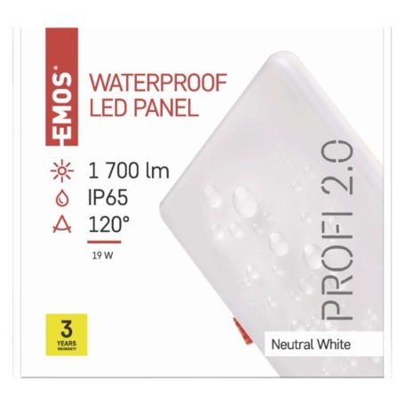 EMOS LED panel VIXXO beépíthető 19W 1700lm IP65 természetes fehér