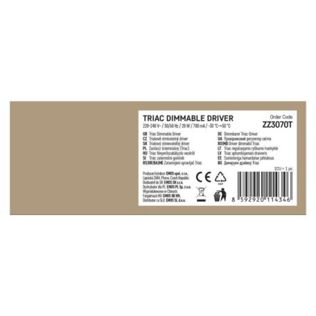 Triac dimmelhető meghajtó LED lámpatesthez 700mA 28W