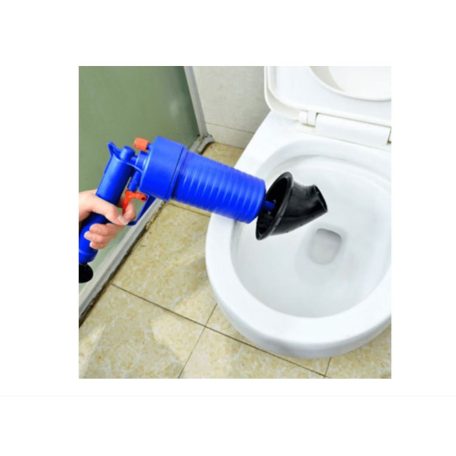 Sprinter Dugulás megszüntető WC pumpa - 3-féle fejjel - Kék - Sűrített levegős nagy teljesítményű dugulás elhárító,lefolyó tisztító