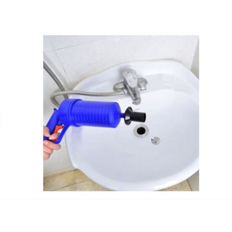 Sprinter Dugulás megszüntető WC pumpa - 3-féle fejjel - Kék - Sűrített levegős nagy teljesítményű dugulás elhárító,lefolyó tisztító