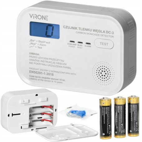 Anco Szénmonoxid érzékelő LCD kijelzővel szén-monoxid riasztó, co érzékelő lcd kijelzővel Virone dc3, Tracon co218a pozitív listás érzékelő
