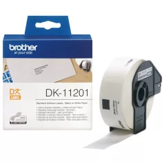   BROTHER Etikett címke DK-11201, 29mm x 90mm, Elővágott (stancolt), Fehér alapon fekete, 400 db