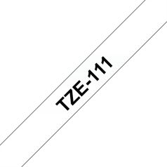   BROTHER szalag TZe-111, Átlátszó alapon Fekete, Laminált, 6mm  0.23", 8 méter