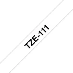   BROTHER szalag TZe-111, Átlátszó alapon Fekete, Laminált, 6mm  0.23", 8 méter