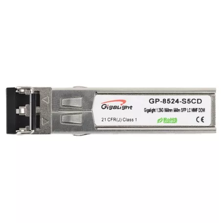 GIGALIGHT Modul SFP, 1.25G, 850nm, 550M reach, 0~70 temp.range, with Digital Diagnostics Monitoring