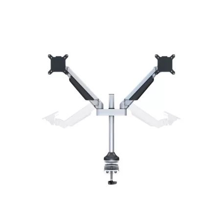 MULTIBRACKETS 2 karos asztali konzol, M VESA Gas Lift Arm Dual Silver (15-32", max.VESA: 100x100 mm, 10 kg)