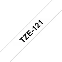   BROTHER szalag TZe-121, Átlátszó alapon Fekete, Laminált, 9mm  0.35", 8 méter