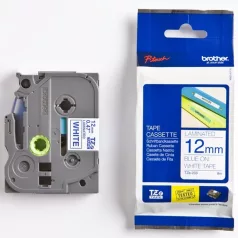   BROTHER szalag TZe-233, Fehér alapon Kék, Laminált, 12mm  0.47", 8 méter