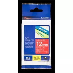   BROTHER szalag TZe-435, Piros alapon Fehér, Laminált, 12mm  0.47", 8 méter