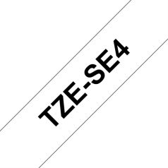   BROTHER szalag TZe-SE4, Fehér alapon Fekete, Biztonsági szalag, 18mm  0.7", 8 méter