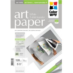   COLORWAY Fotópapír, pólóra vasalható (ART T-shirt transfer, white), 120 g/m2, A4, 5 lap