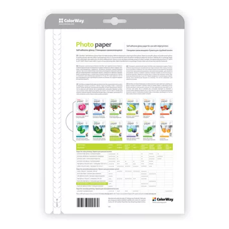 COLORWAY Fotópapír, fényes öntapadó (glossy self-adhesive), 135 - 80g/m2, A4, 50 lap