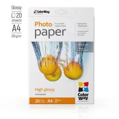   COLORWAY Fotópapír, magasfényű (high glossy), 230 g/m2, A4, 20 lap