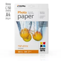   COLORWAY Fotópapír, magasfényű (high glossy), 230 g/m2, A4, 50 lap