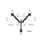 MULTIBRACKETS 2 karos asztali konzol, M VESA Gas Lift Arm Dual Black (15-32", max.VESA: 100x100 mm, 10 kg)