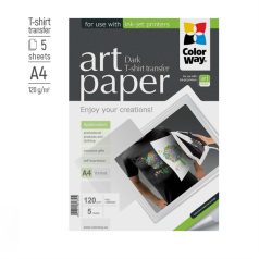   COLORWAY Fotópapír, ART series, pólóra vasalható fólia, sötét (ART T-shirt transfer (dark)), 120 g/m2, A4, 5 lap