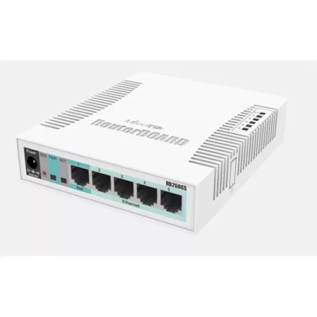 MIKROTIK Switch/Router RB260GS 5x1000Mbps + 1x1000Mbps SFP, Asztali, CSS106-5G-1S