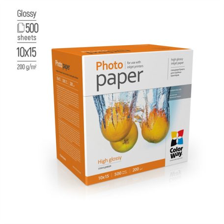 COLORWAY Fotópapír, magasfényű (high glossy), 200 g/m2, 10x15, 500 lap