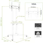 TECHLY ICA-TR6 gurulós padlóállvány 30-65" LED/LCD kijelzőhöz