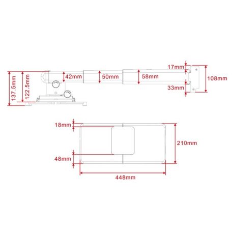 MULTIBRACKETS Projektor konzol, M Projector Mount Short Throw Deluxe 600-1300 Large
