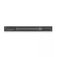   ZYXEL Switch 24x1000Mbps + 4xGigabit kombó SFP+, Fémházas Menedzselhető, Rackes (24xGbE port), GS1920-24V2-EU0101F