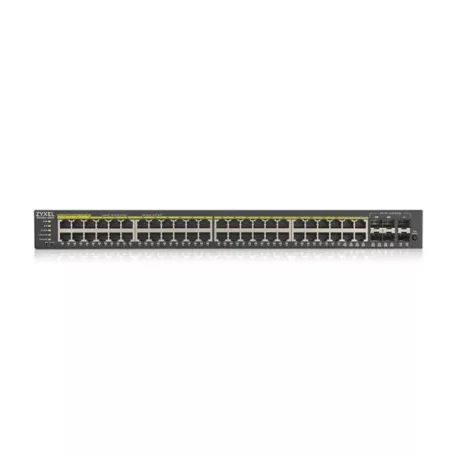 ZYXEL Switch 44x1000Mbps (44xPOE) + 4xGigabit kombó SFP+ 2xGigabit SFP, Fémházas Menedzselhető (48GbE POE port), GS1920-