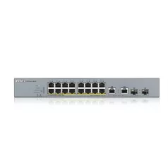   ZYXEL Switch 16x1000Mbps (16xPOE) + 2xGigabit kombó SFP Menedzselhető Rackes, GS1350-18HP-EU0101F