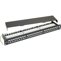 EXCEL Patch Panel Cat.6 FTP 24 portos 1U, fekete