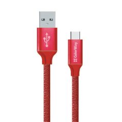   COLORWAY Kábel USB - Type-C 2,1 A, 1 m, piros (CW-CBUC003-RD)