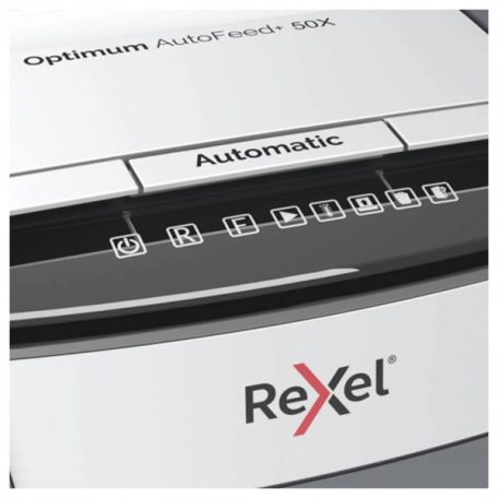 REXEL Iratmegsemmisítő, konfetti, 50 lap, "Optimum AutoFeed+ 50X"