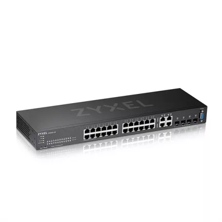 ZYXEL Switch 24x1000Mbps + 4xGigabit kombó SFP, Menedzselhető Rackes, GS2220-28-EU0101F