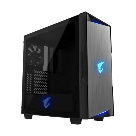GIGABYTE Ház AORUS C300 Glass, GB-AC300G, Tápegység nélkül, Fekete