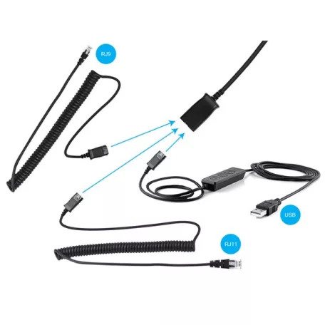 SANDBERG Headset mikrofonnal, USB+RJ9/11 Headset Pro Stereo