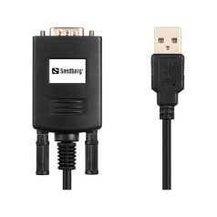 SANDBERG USB-adapter, USB to Serial Link (9-pin), Fekete