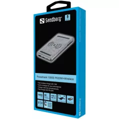   SANDBERG Hordozható akkumulátor, Powerbank 10000 PD20W+Wireless
