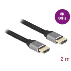   DELOCK kábel HDMI 2.1 male / male összekötő 48 Gbps 8K 60Hz tanúsítvánnyal 2m szürke