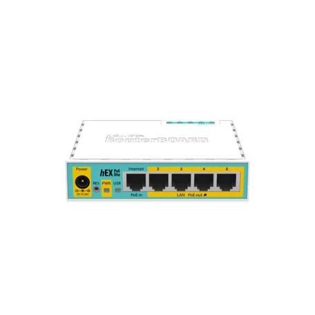 MIKROTIK Vezetékes Router hEX PoE lite 5x100Mbps, Beltéri, RB750UPR2