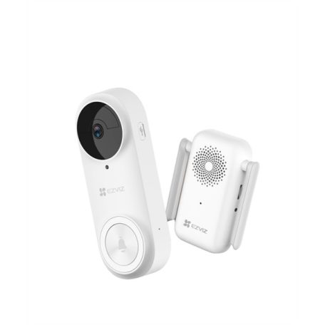 EZVIZ DB2, videós ajtócsengő készlet, 2K, 3MP, 176° kamerával,  WiFi, 5200mAh akku, PIR, IR, H.265, riasztó funkció