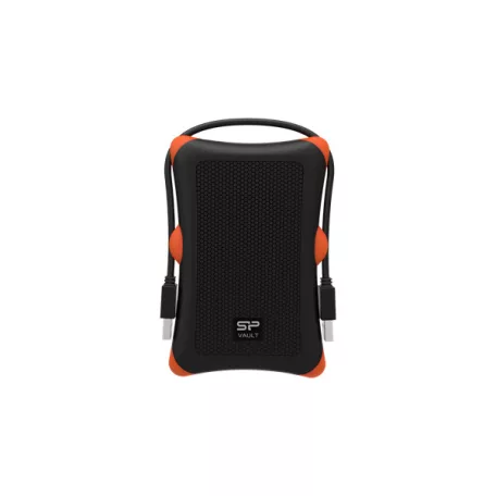 SILICON POWER 2.5" HDD USB 3.2 2TB Armor A30 ütésálló, Fekete-Narancs