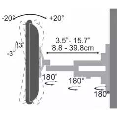   SBOX LCD-443 fali konzol, dönthető, forgatható, 23"-55", 400x400, max 30 kg
