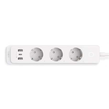 TP-LINK Okos Elosztósor Wifi-s, 3xDugalj + 2xUSB + 1x 18W USB-C, TAPO P300